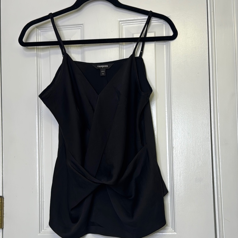 Express NWOT Black Sleeveless Wrap Camisole PTP: 19”-21”